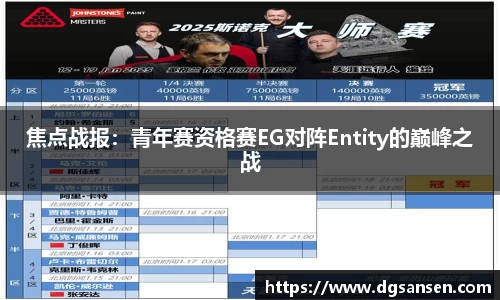 焦点战报：青年赛资格赛EG对阵Entity的巅峰之战